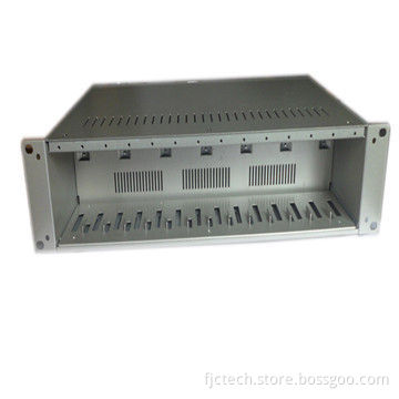 14-slot Media Converter Rack with 2 Power Supplies, 220V AC Input